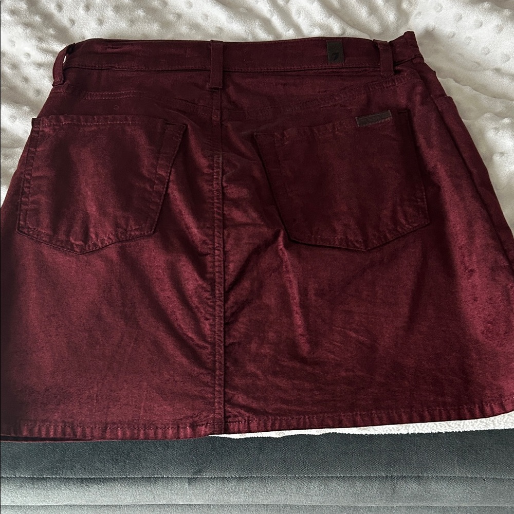 7 For All Mankind Deep Red Mini Skirt